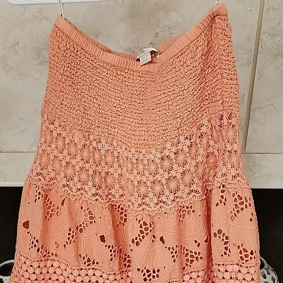 🧡 BOSTON PROPER Apricot OMBRE Crochet Maxi Skirt 🧡